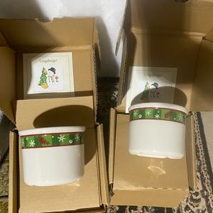 Bundle of 2 LONGABERGER POTTERY HOLIDAY
ONE PINT CROCK. NWT